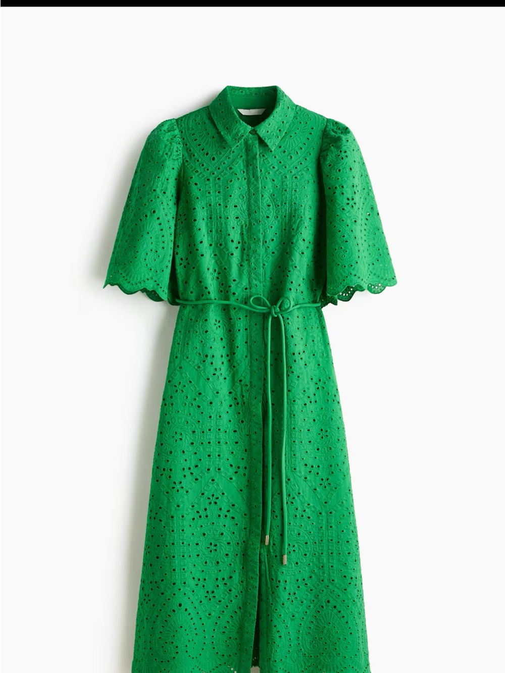 H&M sold out NWT  Eyelet Shirt Dress with Tie Waist